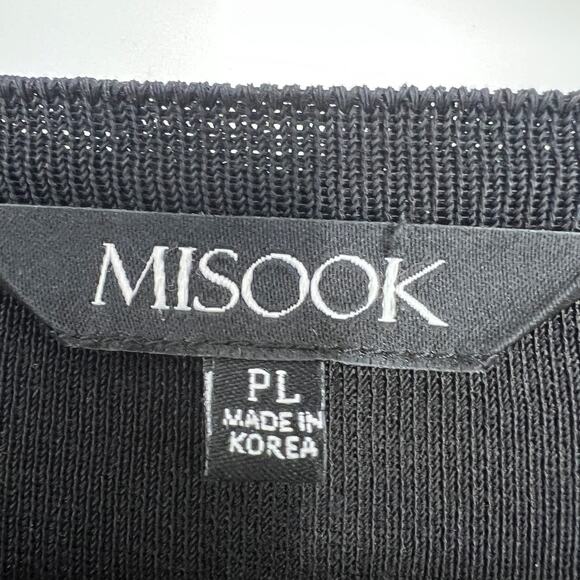 Vtg Misook Cardigan Sweater Petite Large Leopard Print Black Tan Shoulder Pads - Picture 4 of 9